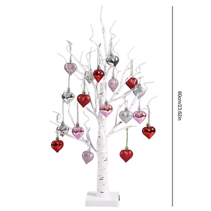 Romantic Heart-Shaped Birch Tree Lamp