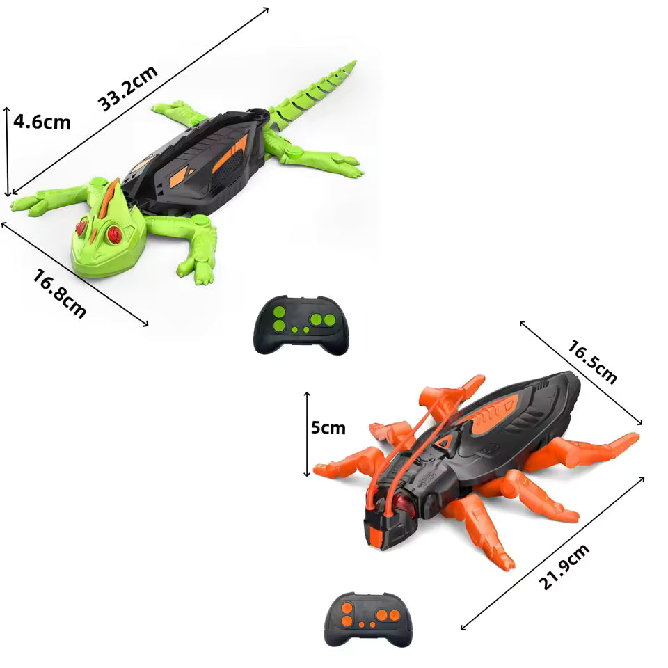 Wall Climbing RC Gecko Toy, Rechargeable Remote Control Lizard with LED Eyes