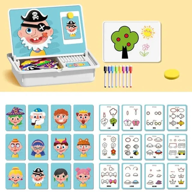 ✨HOT SALE 49% OFF💫Magnetic Puzzles Face Dress Up Travel Game Double Side Preschool Educational Learning Toy